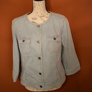 Chico's Lt Blue Jean Jacket Size 1